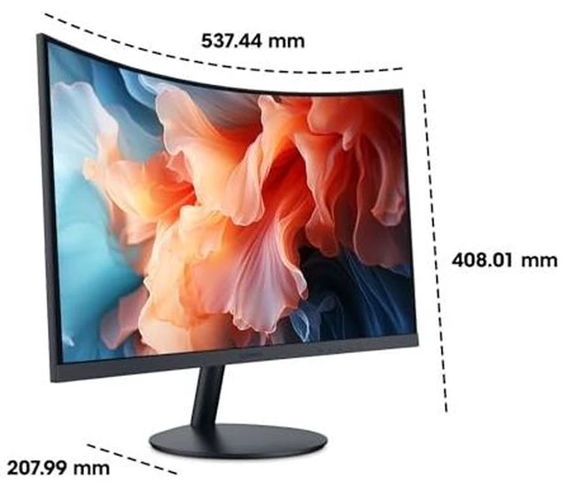 Alt view image 2 of 7 - 24 Inch Curved Computer Monitor, FHD 1080P 100Hz VA 1500R, Adaptive Sync, 99% sRGB, HDMI & VGA, Tilt Adjustable, TÜV Eye Care, Backward Compatible with 75Hz/60Hz