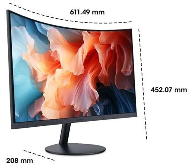 Alt view image 5 of 7 - 27inch Curved Computer Monitor, FHD 1080P 144Hz VA 1500R, 99% sRGB, TÜV Eye Care, HDMI & VGA, Tilt Adjustable, Backward Compatible with 120Hz/100Hz/75Hz/60Hz