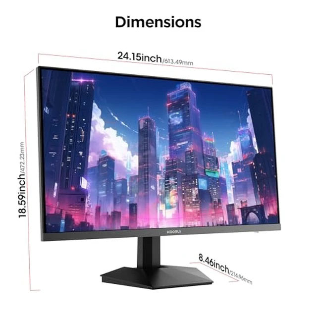 Alt view image 6 of 7 - 27" 1440p Gaming Monitor 200Hz 1ms Fast IPS, QHD 2560x1440 HDR400 95% DCI-P3, Adaptive Sync, Compatible with 165Hz/144Hz/120Hz/100Hz/60Hz, HDMI 2.0 & DP 1.4, VESA