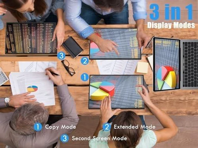Alt view image 7 of 7 - 16" Portable Monitor, 2.5K QHD 2560x1600 120Hz IPS 16:10, 1ms 100% sRGB, USB-C & Mini HDMI, Dual Speakers, Smart Cover & VESA 75x75mm