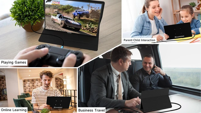 Alt view image 6 of 7 - 16" Portable Monitor, 2.5K QHD 2560x1600 120Hz IPS 16:10, 1ms 100% sRGB, USB-C & Mini HDMI, Dual Speakers, Smart Cover & VESA 75x75mm