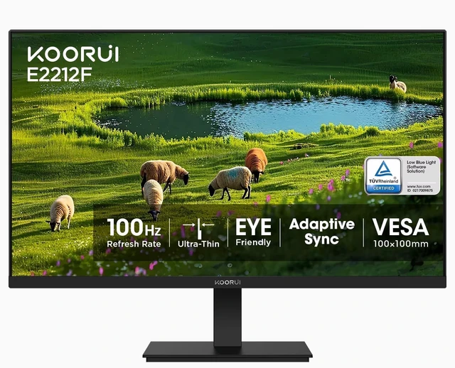Main image of 22" FHD Monitor 100Hz 4ms, 1920x1080 IPS LED, Adaptive Sync FreeSync, Compatible with 75Hz/60Hz, HDMI & VGA, Eye Care, VESA 100x100mm, Tilt