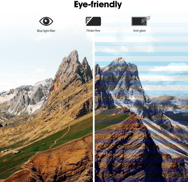 Alt view image 2 of 7 - 22" FHD Monitor 100Hz 4ms, 1920x1080 IPS LED, Adaptive Sync FreeSync, Compatible with 75Hz/60Hz, HDMI & VGA, Eye Care, VESA 100x100mm, Tilt