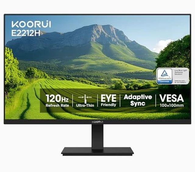 Main image of 22" FHD Monitor 120Hz 6ms VA, 1920x1080 99% sRGB 4000:1, Adaptive Sync, Compatible with 100Hz/75Hz/60Hz, HDMI 1.4 & VGA, TÜV Eye Care, VESA 100x100mm