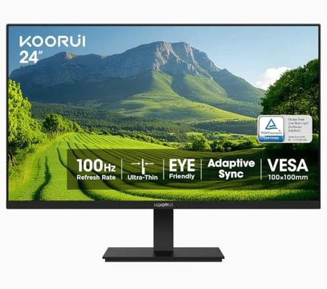Main image of 24" FHD Monitor 100Hz 5ms VA, 1920x1080 99% sRGB 4000:1, Adaptive Sync, Compatible with 75Hz/60Hz, HDMI 1.4 & VGA & Audio Out, TÜV Eye Care, VESA 100x100mm