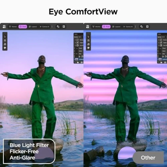 Alt view image 4 of 7 - 24" FHD Monitor 100Hz 5ms VA, 1920x1080 99% sRGB 4000:1, Adaptive Sync, Compatible with 75Hz/60Hz, HDMI 1.4 & VGA & Audio Out, TÜV Eye Care, VESA 100x100mm