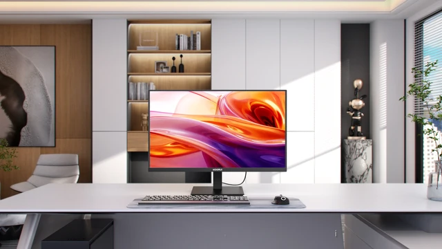 Alt view image 6 of 7 - 24" FHD Monitor 100Hz 5ms VA, 1920x1080 99% sRGB 4000:1, Adaptive Sync, Compatible with 75Hz/60Hz, HDMI 1.4 & VGA & Audio Out, TÜV Eye Care, VESA 100x100mm