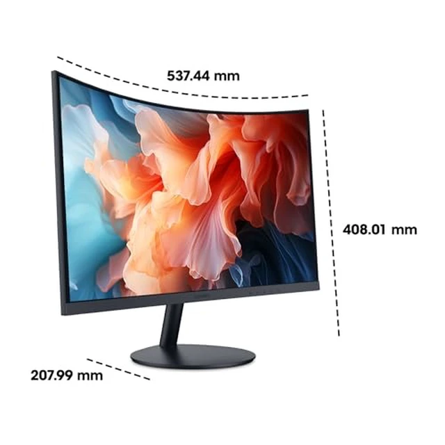 Alt view image 3 of 7 - 24" 1500R Curved Monitor, FHD 1080P 100Hz VA, Adaptive Sync, 99% sRGB, HDMI & VGA, TÜV Eye Care, Tilt Adjustable Backward Compatible with 75Hz/60Hz