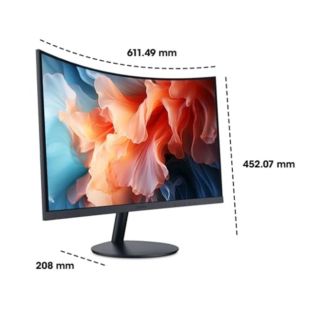 Alt view image 5 of 7 - 27" 1500R Curved Monitor, FHD 1080P 75Hz VA, 99% sRGB, TÜV Eye Care, HDMI & VGA, Tilt Adjustable, Works with 60Hz