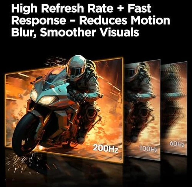 Alt view image 4 of 7 - 27" QHD 200Hz Gaming Monitor, 1ms Fast IPS, 2560x1440 HDR400 95% DCI-P3, Adaptive Sync, Works with 165Hz/144Hz/120Hz/100Hz/60Hz, HDMI 2.0 & DP 1.4, VESA