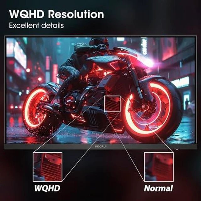 Alt view image 5 of 7 - 27" QHD 200Hz Gaming Monitor, 1ms Fast IPS, 2560x1440 HDR400 95% DCI-P3, Adaptive Sync, Works with 165Hz/144Hz/120Hz/100Hz/60Hz, HDMI 2.0 & DP 1.4, VESA