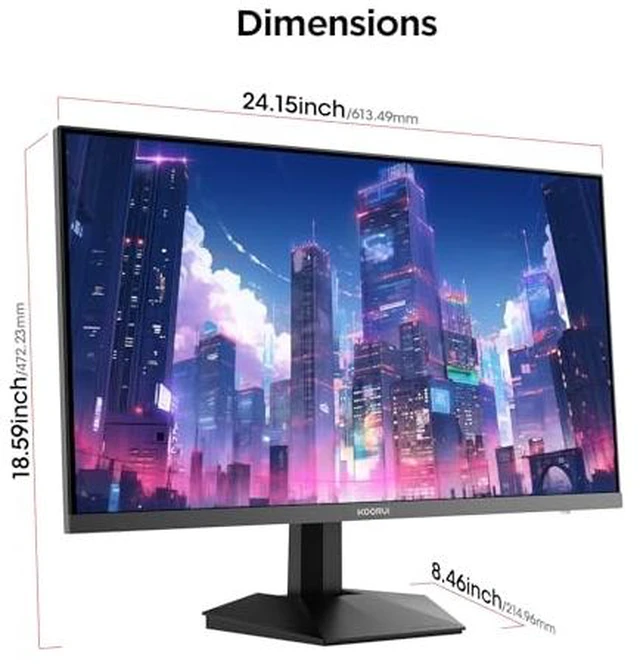 Alt view image 6 of 7 - 27" QHD 200Hz Gaming Monitor, 1ms Fast IPS, 2560x1440 HDR400 95% DCI-P3, Adaptive Sync, Works with 165Hz/144Hz/120Hz/100Hz/60Hz, HDMI 2.0 & DP 1.4, VESA