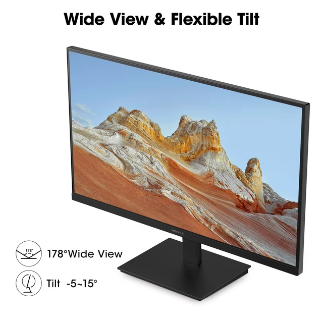Alt view image 5 of 7 - 22" FHD Monitor 100Hz 4ms, 1920x1080 IPS LED, Adaptive Sync FreeSync, Works with 75Hz/60Hz, HDMI & VGA, Eye Care, VESA 100x100mm, Tilt