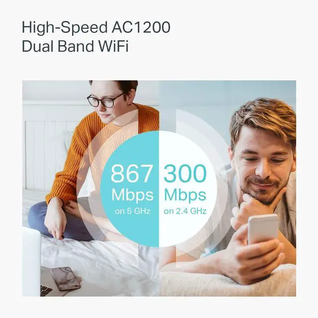 Alt view image 3 of 5 - AC1200 WiFi Router (Archer A5) - Dual Band Wireless Internet Router, 4 x 10/100 Mbps Fast Ethernet Ports, Supports Guest WiFi, Access Point Mode, IPv6 and Parental Controls
