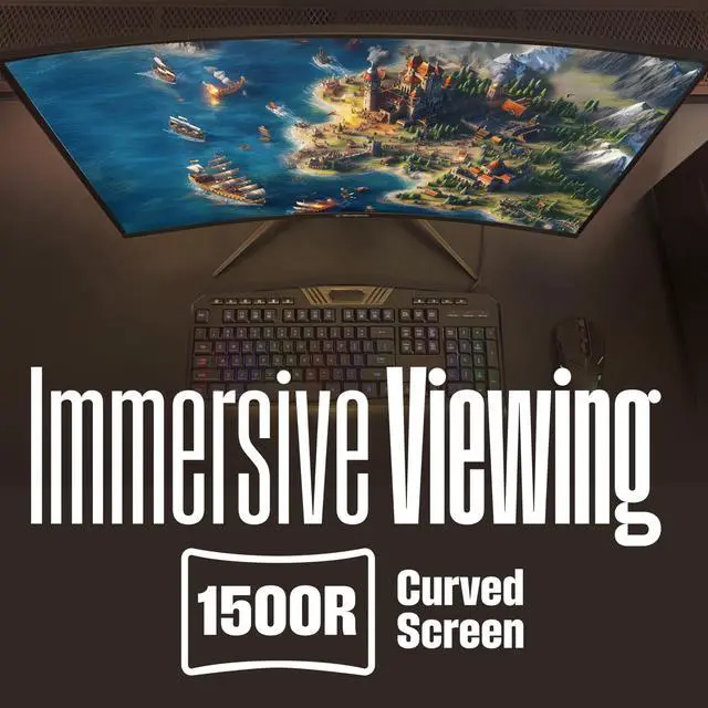 Alt view image 5 of 7 - 27 Inch Curved Gaming Monitor, 200Hz, 1ms, FHD 1080P, 3000:1 Contrast Ratio, 118% sRGB, 1500R, AMD FreeSync, Eyecare, for PC Games with Built-in Speakers, DisplayPort, HDMIx2-Black