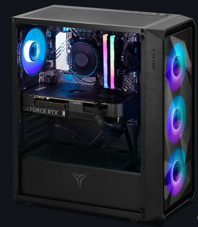 Alt view image 2 of 5 - Yeyian Tanto Prebuilt Gaming PC Desktop, AMD Ryzen 7 5700X, RTX 5060 8GB, 16GB DDR4, 1TB NVMe PCIe4.0 SSD, WiFi 6E, Windows 11 Home