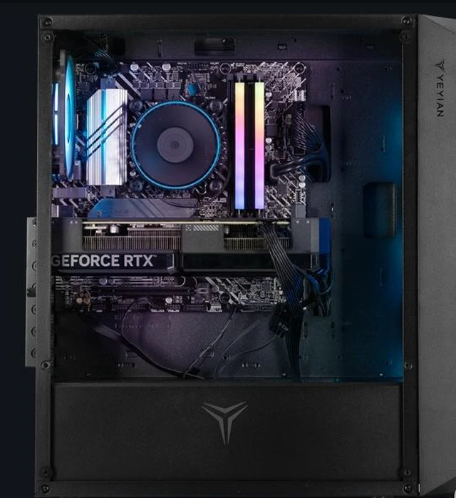 Alt view image 3 of 5 - Yeyian Tanto Prebuilt Gaming PC Desktop, AMD Ryzen 7 5700X, RTX 5060 8GB, 16GB DDR4, 1TB NVMe PCIe4.0 SSD, WiFi 6E, Windows 11 Home