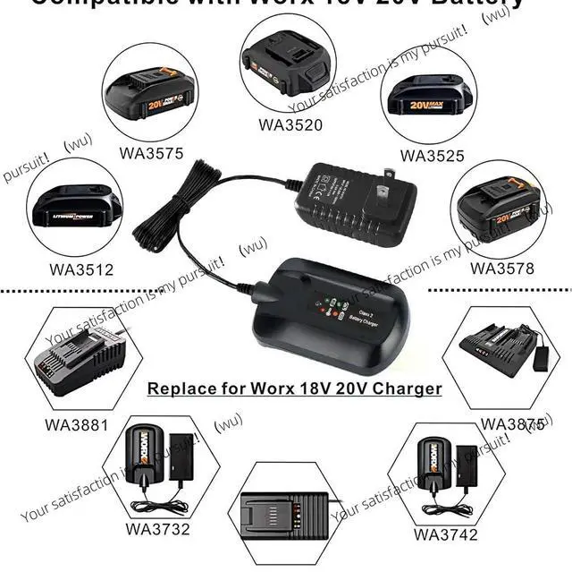 Alt view image 3 of 3 - WA3742 Availe WA3580WA3578WA3525 Wexis Lithium Charger 20V Fast Charge
