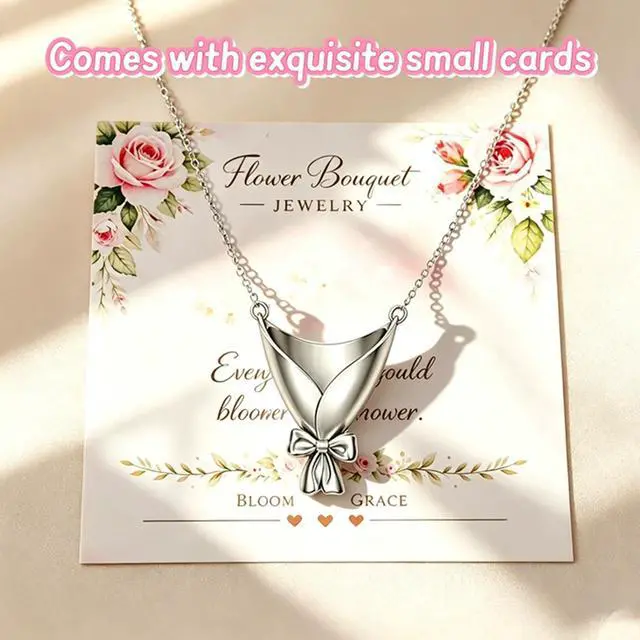 Alt view image 10 of 14 - Mothers Day Gifts Wearable Mini Vase Necklace DIY Flower Bouquet Necklaces, Flower Holder Pendant for Inserting Real or Dried Blooms, Elegant Jewelry Gifts for Mom and Daughter
