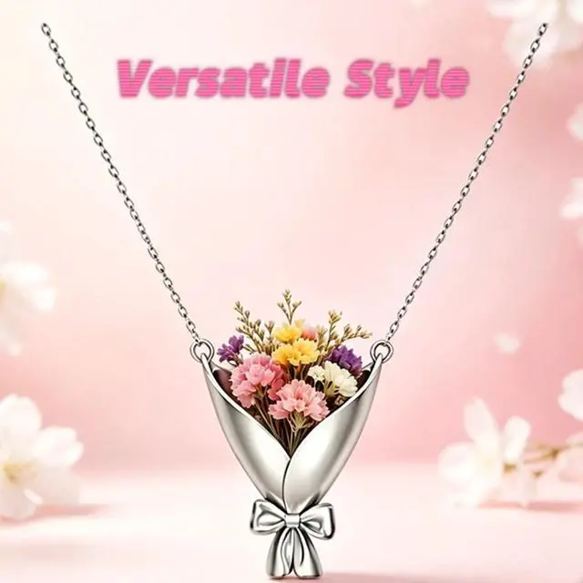 Alt view image 14 of 14 - Mothers Day Gifts Wearable Mini Vase Necklace DIY Flower Bouquet Necklaces, Flower Holder Pendant for Inserting Real or Dried Blooms, Elegant Jewelry Gifts for Mom and Daughter