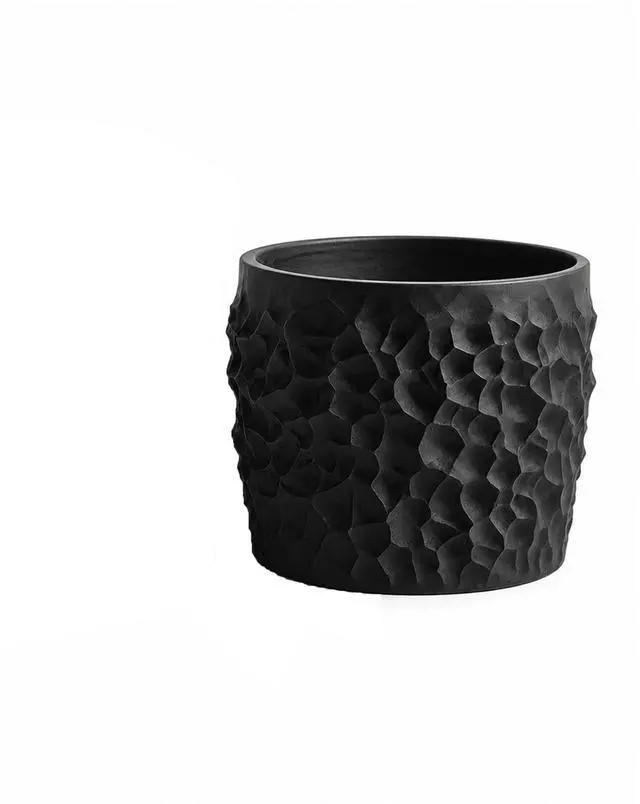 Main image of JINANJUNGU 3D Printed Textured Rock Succulent Plant Pot, Minimalist Planter, Small Desktop Flower Pot, for Tiny Houseplants Home Office Table Decor