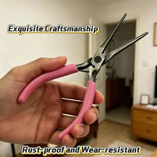 Alt view image 6 of 6 - JINANJUNGU Extra Long Slim Micro Needle Nose Pliers, Long Reach Precision Fine Tip Plier with Serrated Jaw, Ideal for Jewelry Making, Wire Bending, Small Item Gripping & Tight Space Working