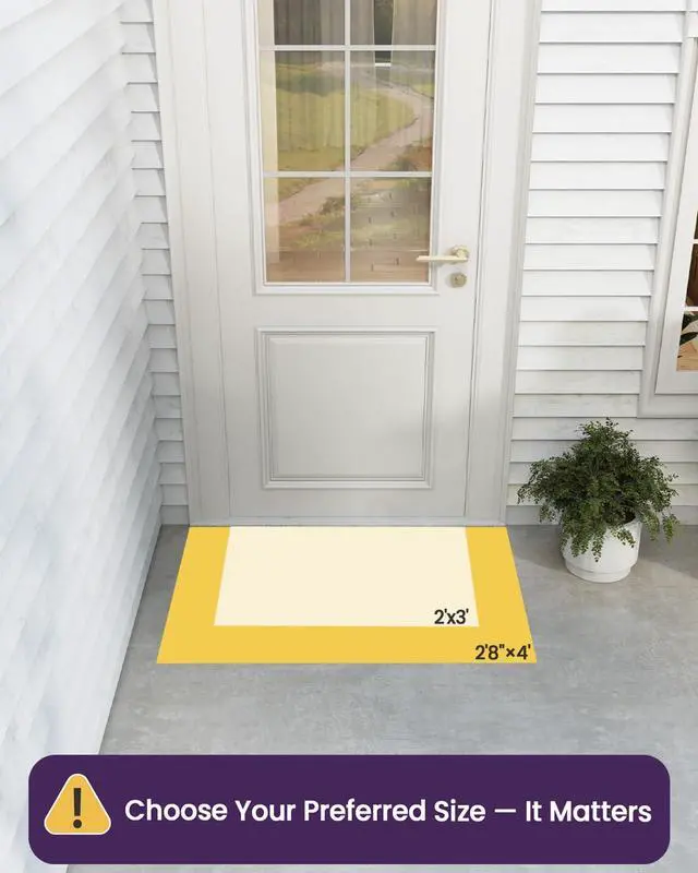 Alt view image 2 of 7 - DEXI Front Door Mat 32x48, Non Slip Rubber Doormat Outside Entrance, Heavy Duty Waterproof Drainage Entry Mats, Low Profile Dirt Trapper for Patio Entryway, Black