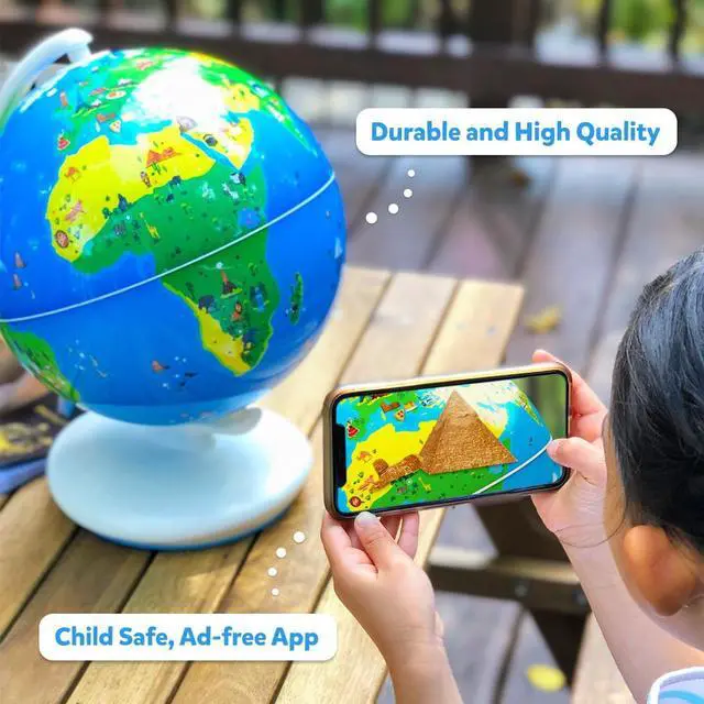 Alt view image 3 of 6 - PlayShifu Globe for Kids Orboot Earth: Interactive Kids Globe with 1000+ Facts on Animals, Places & Monuments | Tech-Powered Learning Toy & STEM Gift for Kids Ages 410