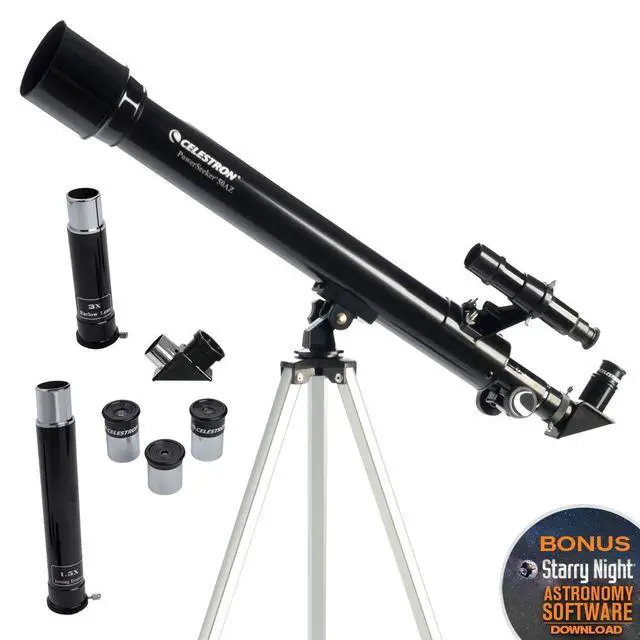 Alt view image 2 of 7 - Celestron - PowerSeeker 50AZ Telescope - Manual Alt-Azimuth Telescope for Beginners - Compact and Portable - Bonus Astronomy Software Package - 50mm Aperture