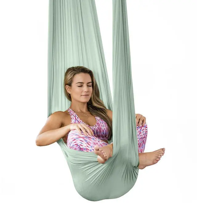 Main image of Pinc Active Silk Aerial Yoga Swing & Hammock Kit for Improved Yoga Inversions, Flexibility & Core Strength - Mint
