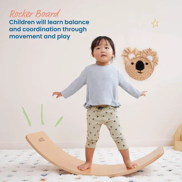 Alt view image 3 of 7 - ECR4Kids Balance Board, Montessori Toy, Natural
