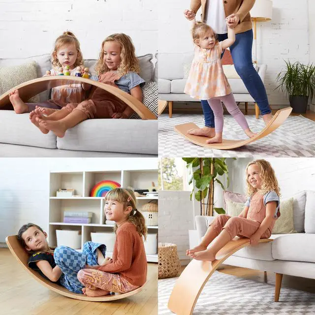 Alt view image 5 of 7 - ECR4Kids Balance Board, Montessori Toy, Natural