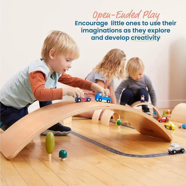 Alt view image 4 of 7 - ECR4Kids Balance Board, Montessori Toy, Natural