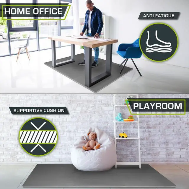 Alt view image 5 of 7 - ProsourceFit Extra Thick Puzzle Exercise Mat ¾ and 1", EVA Foam Interlocking Tiles for Protective, Cushioned Workout Flooring for Home and Gym Equipment