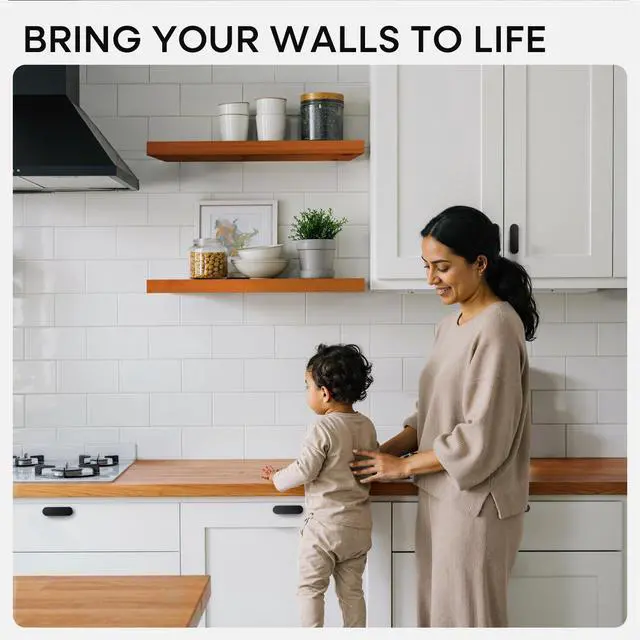 Alt view image 2 of 7 - Homeforia 24inch Oak Floating Shelf for Wall, High End Solid Real Wood 24 inches Long Floating Shelves for Bathroom, Honey Oak Wooden Floating Shelves, Heavy Duty Bracket, 24 X 6.5 X 1.75 in, Set of 2