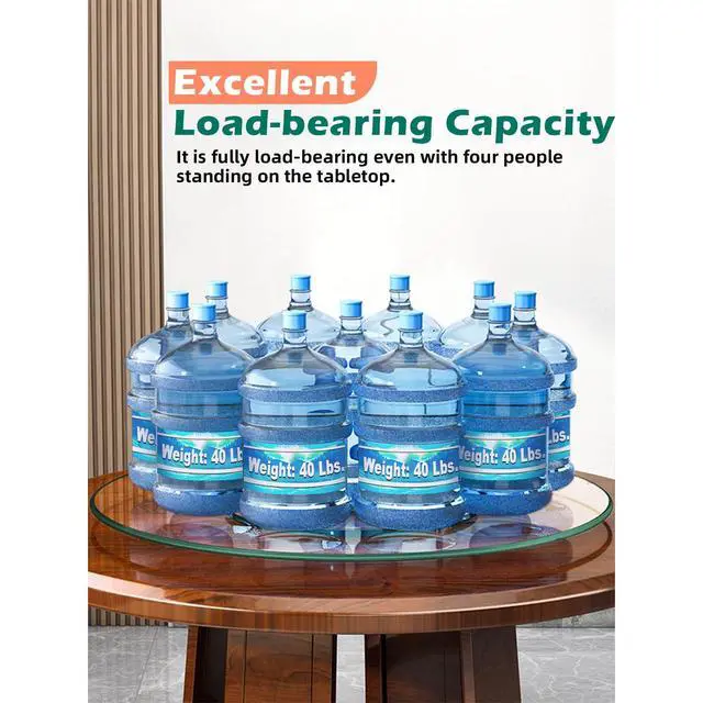 Alt view image 4 of 7 - 18.9 inch Lazy Susan for Table Top Tempered Glass Rotating Serving Tray for Dining Table, Kitchen Lazy Susan Organizer Spinning Rotating Food Server Party Centerpieces