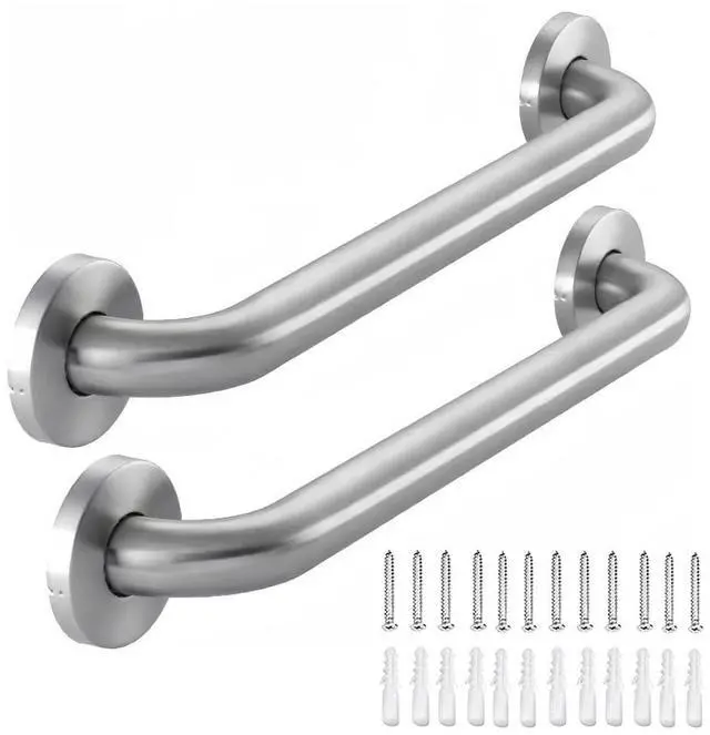 Main image of Stainless Steel Bathroom Safety Shower Grab Bar, Anti Slip Bathtubs Grab Bars,Toilet Assist Saft Handle Handrail ADA Compliant 500lbs for Handicap Elderly Senior (Brushed, 12 Inches 2 Pack)