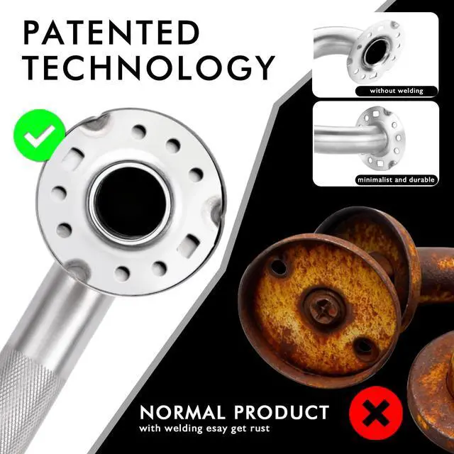 Alt view image 4 of 7 - Raemnaky Grab Bars for Bathtubs and Showers, 304 Stainless Steel Handicap Grab Bar, Anti Slip Bathroom Handrail with Knurled Surface, Holds up to 500 LBS Safety Shower Handle (12 Inches 2 Pack)