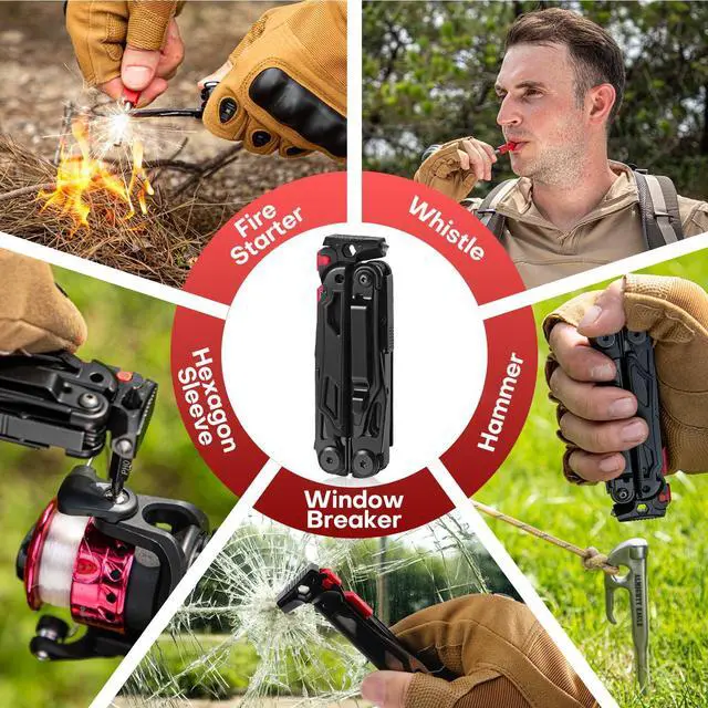 Alt view image 3 of 7 - WETOLS Multitool with Pocket Knife, 27-in-1 Stainless Steel Needle Nose Pliers with Screwdrivers, Self-locking Multi tool EDC Gear with Sheath, Ideal for Survival, Outdoor, Camping