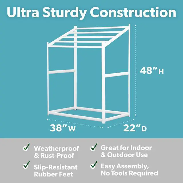 Alt view image 5 of 6 - GoSports Towel Rack for Pool & Hot Tub Accessories - 5-Tier Modern Design - Free-Standing PVC Towel Storage & Drying Stand