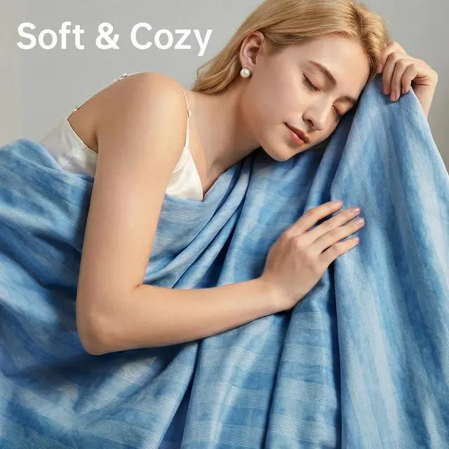 Alt view image 7 of 7 - Guohaoi Cooling Blanket (90"x108"King Size) for Hot Sleepers,Absorbs Heat to Keep Body Cool for Night Sweats,100% Oeko-Tex Certified Cool Fiber,Breathable,Comfortable,All-Season.