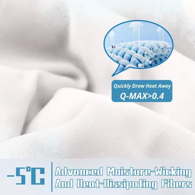 Alt view image 2 of 7 - DOWNCOOL Cooling Comforter, Cream White Cooling Blanket King Size, Cooling Duvet for Hot Sleeper, Breathable Summer Quilt, Lightweight Soft Q-Max>0.4 Arc-Chill Cool Comforter,106"X90"
