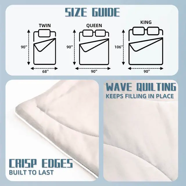 Alt view image 5 of 7 - DOWNCOOL Cooling Comforter, Cream White Cooling Blanket King Size, Cooling Duvet for Hot Sleeper, Breathable Summer Quilt, Lightweight Soft Q-Max>0.4 Arc-Chill Cool Comforter,106"X90"
