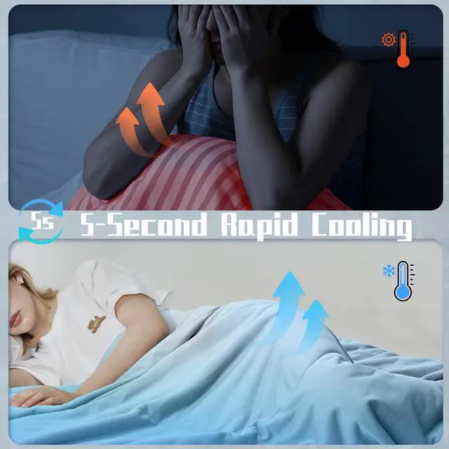 Alt view image 3 of 7 - DOWNCOOL Cooling Comforter, Cream White Cooling Blanket King Size, Cooling Duvet for Hot Sleeper, Breathable Summer Quilt, Lightweight Soft Q-Max>0.4 Arc-Chill Cool Comforter,106"X90"