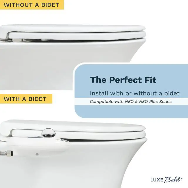 Alt view image 2 of 7 - LUXE TS1008E Elongated Comfort Fit Toilet Seat with Slow Close, Quick Release Hinges, and Non-Slip Bumpers (White)