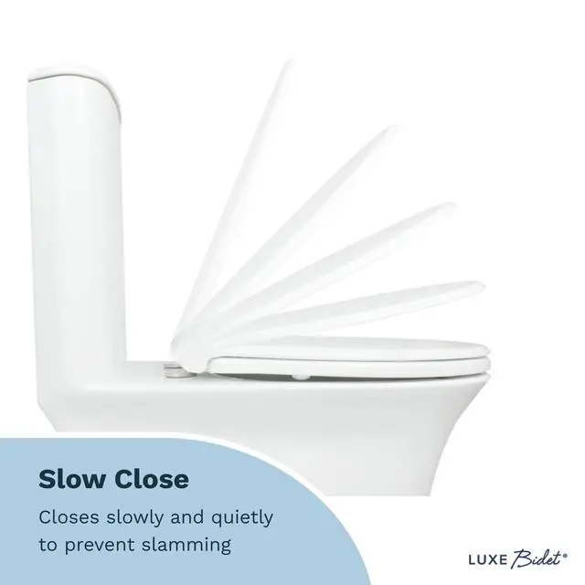 Alt view image 5 of 7 - LUXE TS1008E Elongated Comfort Fit Toilet Seat with Slow Close, Quick Release Hinges, and Non-Slip Bumpers (White)