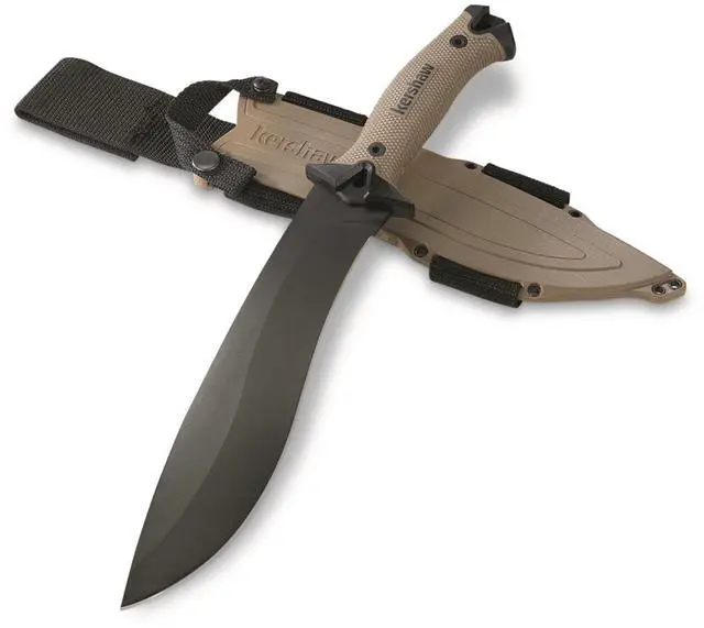 Main image of Kershaw Camp 10 - Tan Machete, Fixed Blade Knife, 10-in. 65Mn Carbon Steel Blade Includes Sheath, Camp Series Machete, Outdoor and Survival Tool