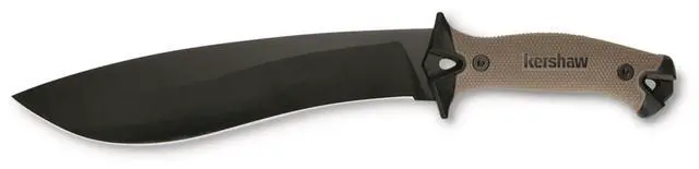 Alt view image 2 of 7 - Kershaw Camp 10 - Tan Machete, Fixed Blade Knife, 10-in. 65Mn Carbon Steel Blade Includes Sheath, Camp Series Machete, Outdoor and Survival Tool
