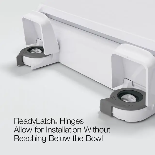 Alt view image 5 of 7 - KOHLER 4636-RL-96 Cachet ReadyLatch Elongated Toilet Seat Slow Close Soft Close, Toilet Seat Quiet Lid, Contoured Grip-Tight Bumpers Installation Hardware, Apartment Essentials, Biscuit