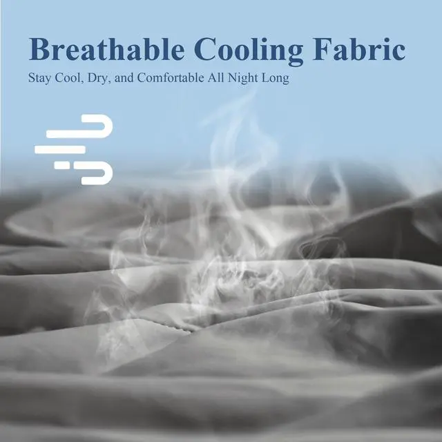 Alt view image 4 of 5 - blunique Cooling Blanket Queen Size, Double-Sided Cooling Comforter for Hot Sleepers, Instant Cool Touch, Lightweight Breathable for Night Sweats, Soft Summer All Season Comforter(90''*90'',Grey)